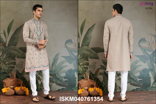 Men's Embroidered Viscose silk Kurta-ISKM040761351/52/53/54/55/56