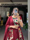 Printed Rayon Silk Lehenga With Blouse And Dupatta-ISKWNAV040715461