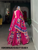 Printed Rayon Silk Lehenga With Blouse And Dupatta-ISKWNAV040715461