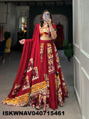 Printed Rayon Silk Lehenga With Blouse And Dupatta-ISKWNAV040715461