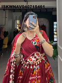 Printed Rayon Silk Lehenga With Blouse And Dupatta-ISKWNAV040715461