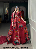 Printed Rayon Silk Lehenga With Blouse And Dupatta-ISKWNAV040715461