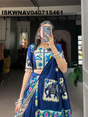 Printed Rayon Silk Lehenga With Blouse And Dupatta-ISKWNAV040715461