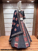 Digital Printed Maslin Cotton Lehenga With Blouse And Dupatta-ISKWNAV050715462