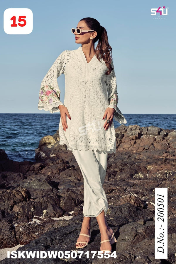 Embroidered Cotton Silk Co-Ord Set-ISKWIDW050717554