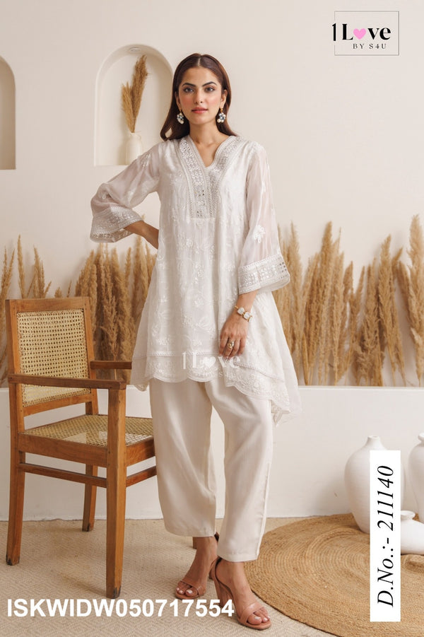 Embroidered Cotton Silk Co-Ord Set-ISKWIDW050717554
