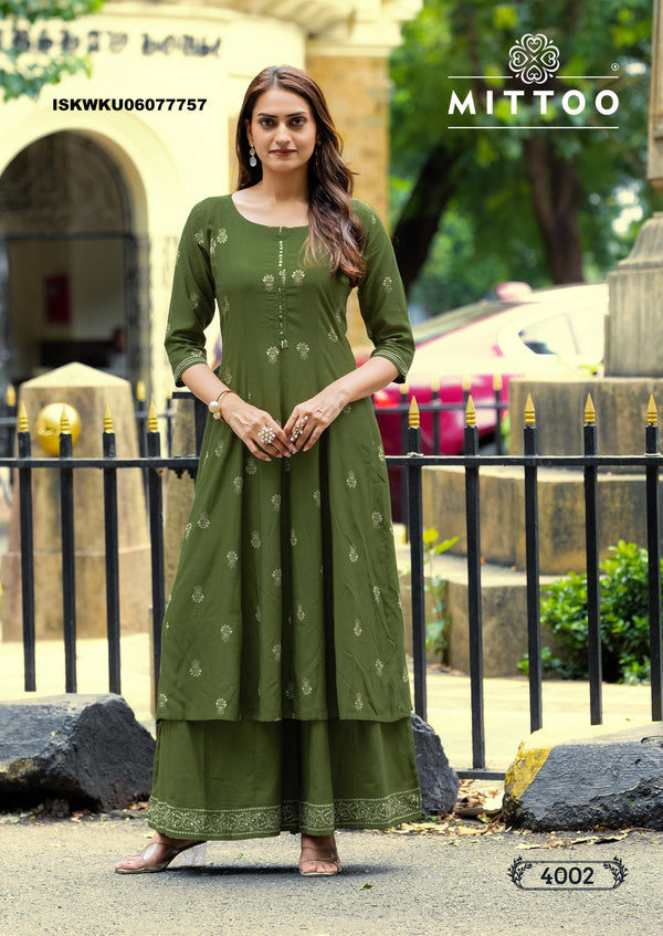 Printed Rayon Kurti With Palazzo-ISKWKU06077757