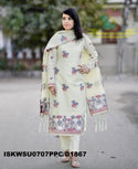 Chanderi Cotton Silk Kurti With Cotton Pant And Woven Dupatta-ISKWSU0707PPC/D1867