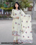 Chanderi Cotton Silk Kurti With Cotton Pant And Woven Dupatta-ISKWSU0707PPC/D1867