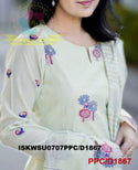 Chanderi Cotton Silk Kurti With Cotton Pant And Woven Dupatta-ISKWSU0707PPC/D1867