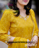 Embroidered Silk Weaved Banarasi Kurti With Pant And Chinon Dupatta-ISKWSU0707PPC/D1917