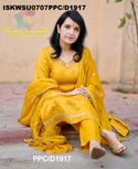 Embroidered Silk Weaved Banarasi Kurti With Pant And Chinon Dupatta-ISKWSU0707PPC/D1917