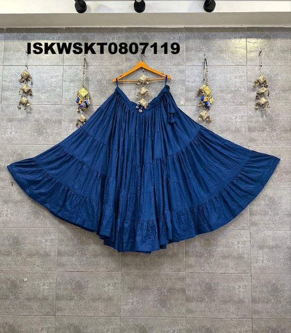 Rayon Cotton Tiered Skirt-ISKWSKT0807119