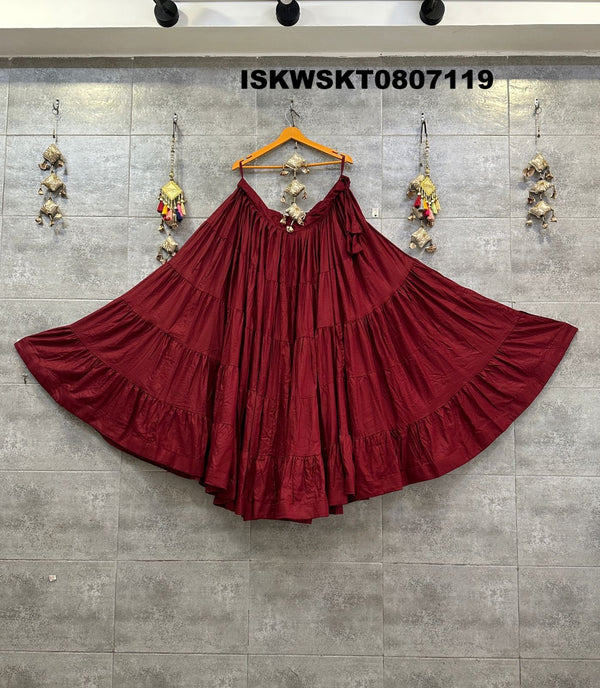 Rayon Cotton Tiered Skirt-ISKWSKT0807119