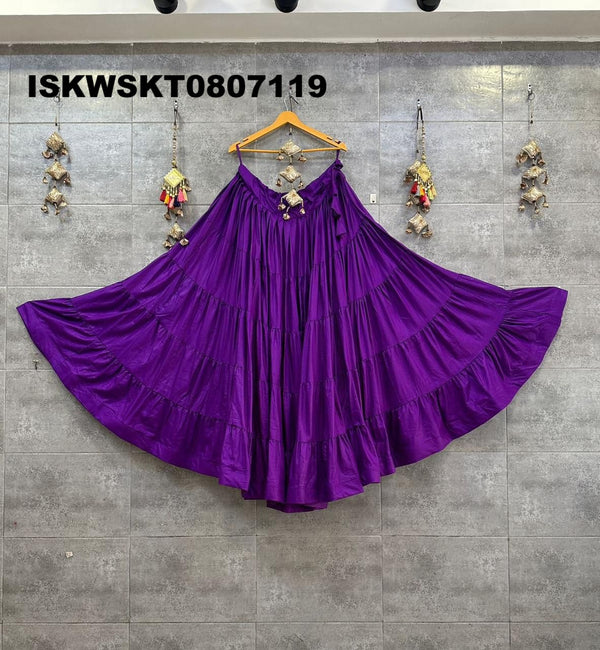 Rayon Cotton Tiered Skirt-ISKWSKT0807119
