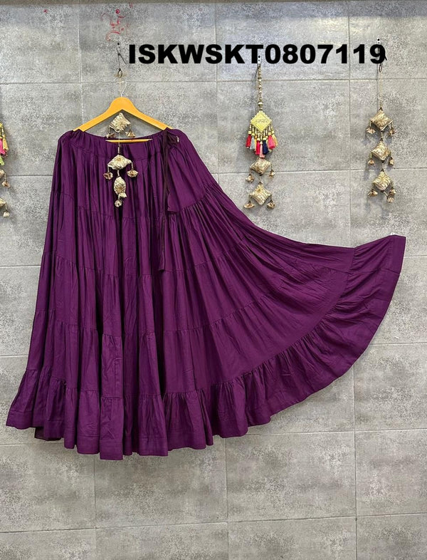 Rayon Cotton Tiered Skirt-ISKWSKT0807119