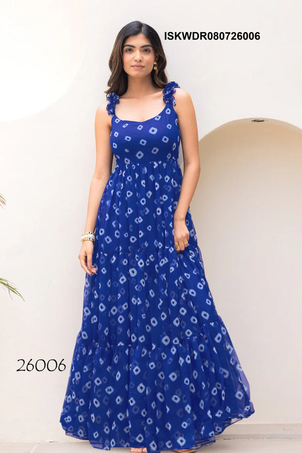 Digital Printed Georgette Dress-ISKWDR080726006