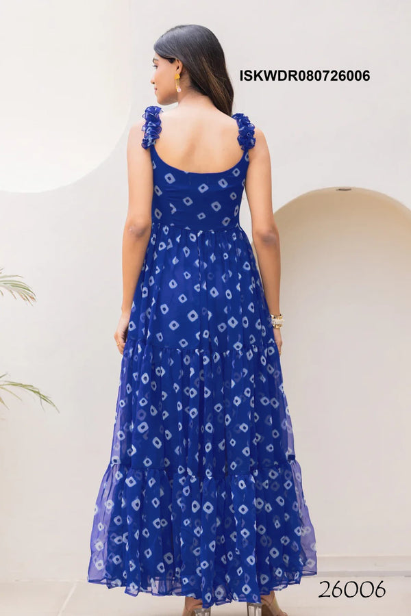 Digital Printed Georgette Dress-ISKWDR080726006