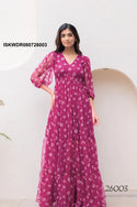 Digital Printed Georgette Dress-ISKWDR080726003