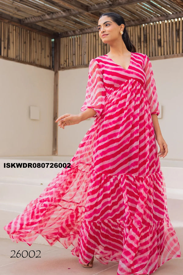 Digital Printed Georgette Dress-ISKWDR080726002