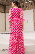 Digital Printed Georgette Dress-ISKWDR080726002
