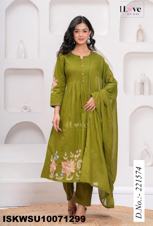 Printed Cotton Kurti With Pant And Dupatta-ISKWSU10071299