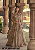 Embroidered Chinon Silk Lehenga With Blouse And Organza Silk Shrug-ISKWLH10075532