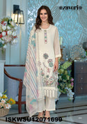 Embroidered Organza Kurti With Silk Pant And Digital Printed Dupatta-ISKWSU12071699