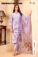 Embroidered Silk Kurti With Pant And Printed Dupatta-ISKWSU14071546
