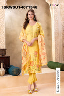 Embroidered Silk Kurti With Pant And Printed Dupatta-ISKWSU14071546