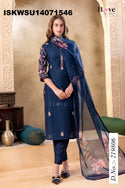 Embroidered Silk Kurti With Pant And Printed Dupatta-ISKWSU14071546