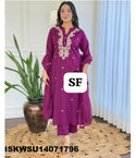 Embroidered Cotton Kurti With Pant And Dupatta-ISKWSU14071796