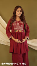 Embroidered Linen Co-Ord Set-ISKWIDW14071750