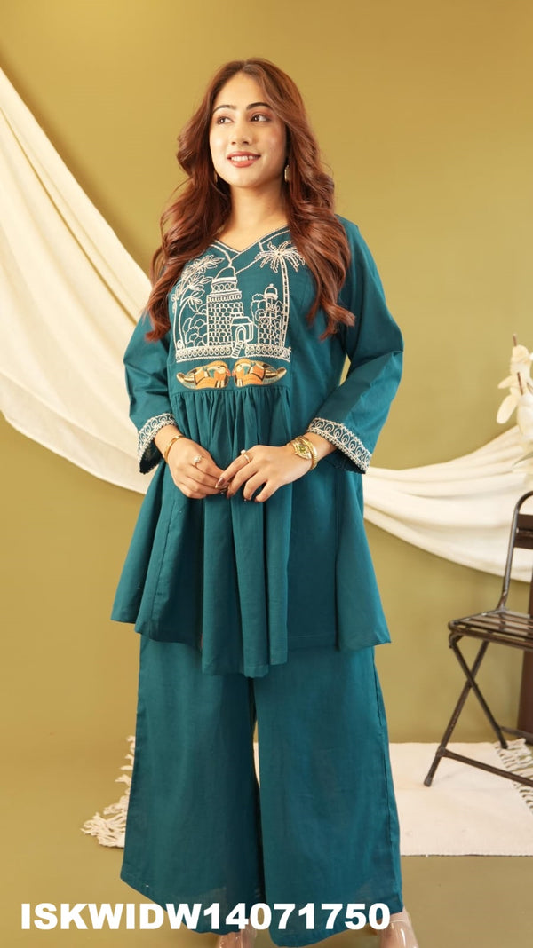 Embroidered Linen Co-Ord Set-ISKWIDW14071750