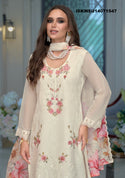 Embroidered Organza Kurti With Silk Pant And Digital Printed Dupatta-ISKWSU14071547