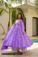 Digital Printed Maslin Anarkali Kurti With Pant And Dupatta-ISKWSU14071545