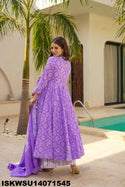 Digital Printed Maslin Anarkali Kurti With Pant And Dupatta-ISKWSU14071545