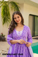 Digital Printed Maslin Anarkali Kurti With Pant And Dupatta-ISKWSU14071545
