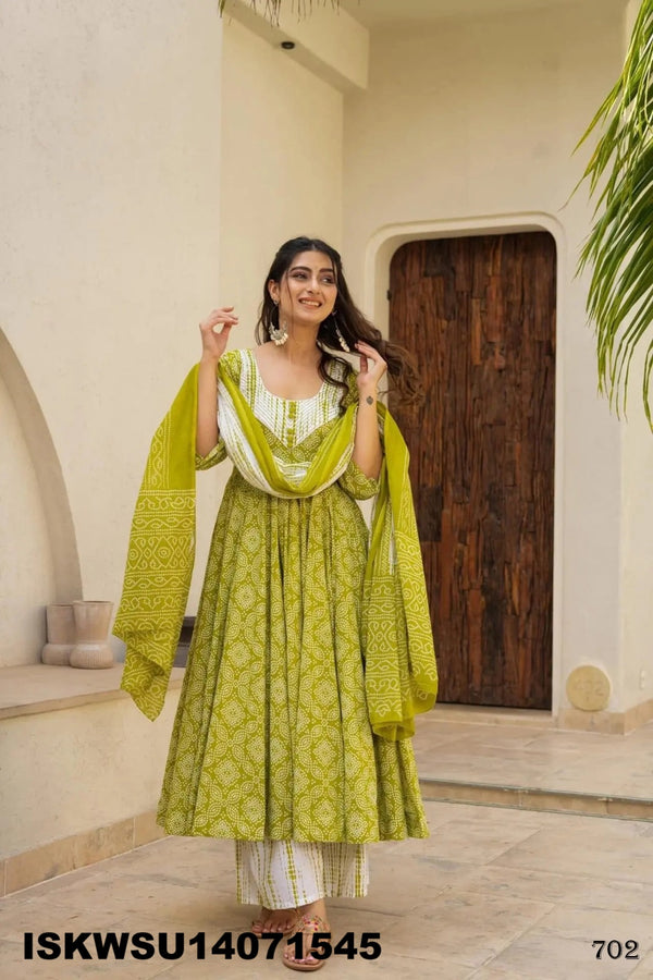 Digital Printed Maslin Anarkali Kurti With Pant And Dupatta-ISKWSU14071545