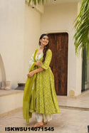 Digital Printed Maslin Anarkali Kurti With Pant And Dupatta-ISKWSU14071545
