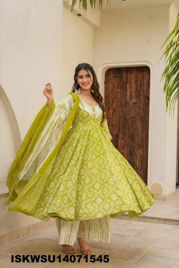 Digital Printed Maslin Anarkali Kurti With Pant And Dupatta-ISKWSU14071545