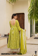 Digital Printed Maslin Anarkali Kurti With Pant And Dupatta-ISKWSU14071545