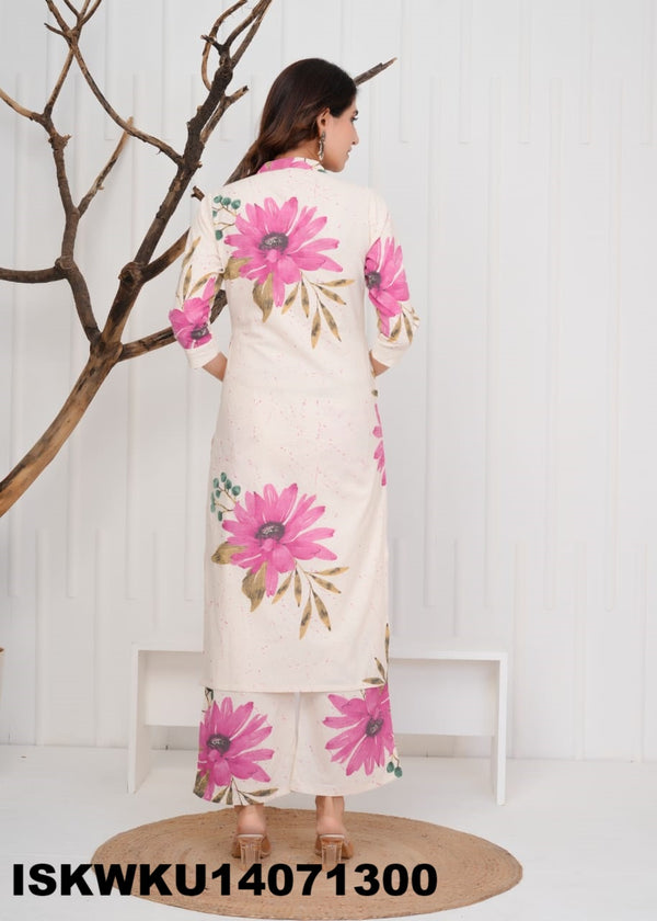 Printed Cotton Kurti With Pant-ISKWKU14071300