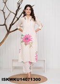 Printed Cotton Kurti With Pant-ISKWKU14071300