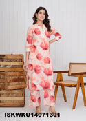 Printed Cotton Kurti With Pant-ISKWKU14071301