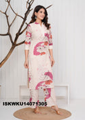 Printed Cotton Kurti With Pant-ISKWKU14071305