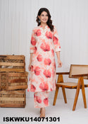 Printed Cotton Kurti With Pant-ISKWKU14071301