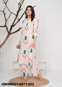 Printed Cotton Kurti With Pant-ISKWKU14071303