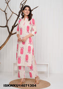 Printed Cotton Kurti With Pant-ISKWKU14071304