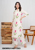 Printed Cotton Kurti With Pant-ISKWKU14071303